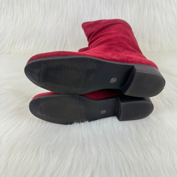 Women's St Johns Bay Jamie Suede Slouchy Mid Calf Bootie Shoes Size 7.5 Burgundy - Picture 13 of 13